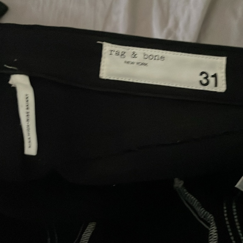 Rag & bone nina high-rise skinny black coated jeans size 31 - Picture 9 of 10